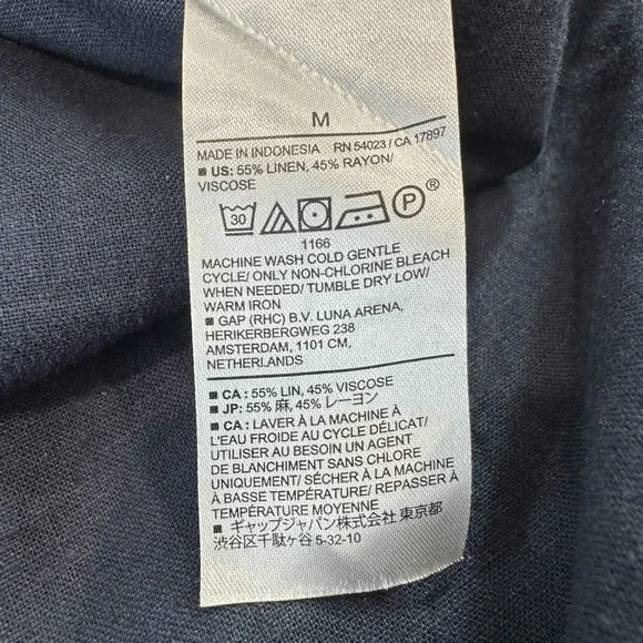 Banana Republic Linen Blend Navy Blue Minimalist Kaftan Midi Dress, M‎ - Picture 9 of 9